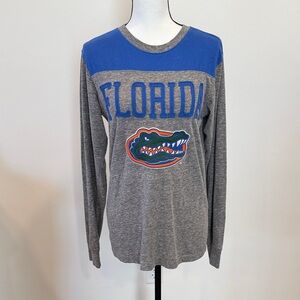 Colosseum Athletics Florida Gators Gray and Blue Long Sleeve Shirt Size Small